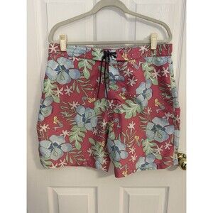 Vineyard Vines Swim Trunks Men's L Pink Mermaid All Over Print Pockets Swimsuit